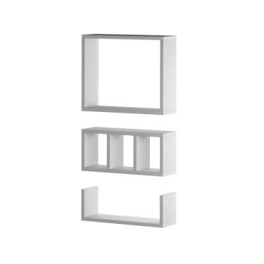 Imagem de Kit 3 Prateleiras Nicho Mdf Suspenso Decoração Versátil  - Deliquadros