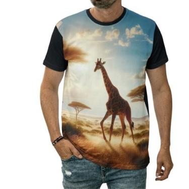 Imagem de Camiseta Girafa Selva Grande Mamífero Africano Animal Arte - Darkwood,