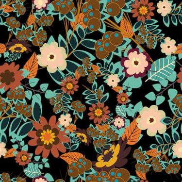 Imagem de CHIHUT Papel de parede floral removível para quarto 45 x 599 cm papel de parede floral vintage autoadesivo decorativo floral escuro para berçário, banheiro, fazenda