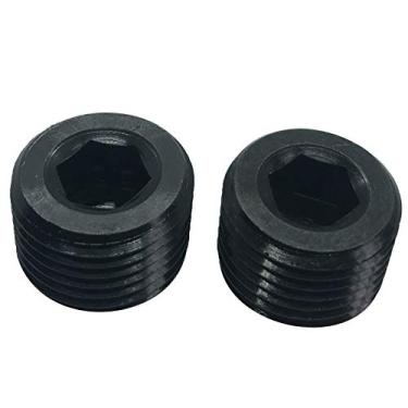 Imagem de Alumínio 1/2 NPT Soquete Allen Cabeça Plugues 1/5.1 cm NPT Rosca Macho Acessórios Pacote com 2