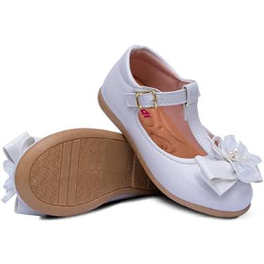 Imagem de Sapatilha Salomé Infantil Menina Laço Pérola Renda 21.26 (Branco, BR, Criança de 1 a 3 anos, Numérico, 21)