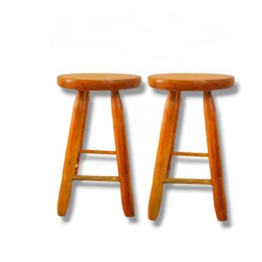 Imagem de KIT 2 BANCO ENVERNIZADO BANCO DE MADEIRA BANQUETA BANCO RUSTICO BANCO DE MADEIRA MACIÇA TAMBORETE(BANCO MÉDIO ENVERNIZADO)