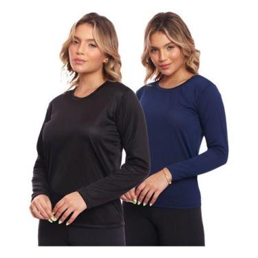 Imagem de Kit 2 Camisas Feminina Camiseta Térmica Proteção Solar Uv - MC Digital