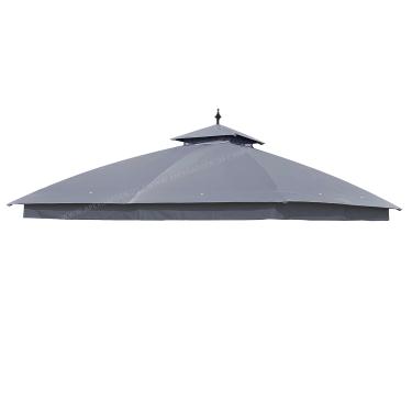 Imagem de Cobertura superior para Garden Treasures 3 m x 3 m marrom metal quadrado semi-gazebo modelo #L-GZ038PST-F (cinza)