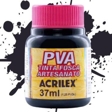 Imagem de Tinta PVA Fosca para Artesanato Acrilex Cores Frias 37ml - 03240, PRET