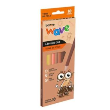 Imagem de Lápis De Cor Wave Tons De Pele Com 10 Cores Sextavado - SUMMIT