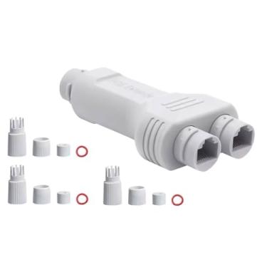 Imagem de Extensor PoE de 2 portas 100 mbps, adaptador injetor POE repetidor PoE 1 entrada 2 saídas, IEEE802.3af/at