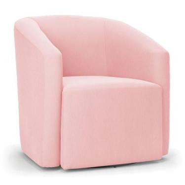 Imagem de Poltrona Stella Max Suede Base Giratória - D'rossi Cor Rosa Bebê