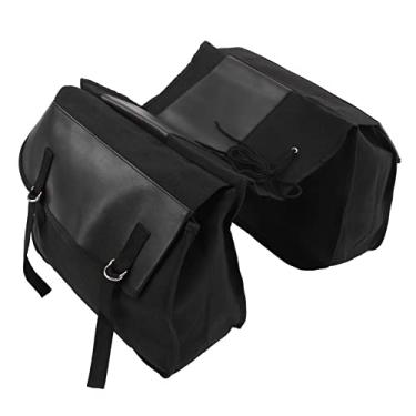 Imagem de Pannier de rack de bicicleta, sacos duplos de bicicleta de grande capacidade, bolsa de selim de deslocamento, bolsa traseira de mountain bike, organização de ciclismo para (Black)