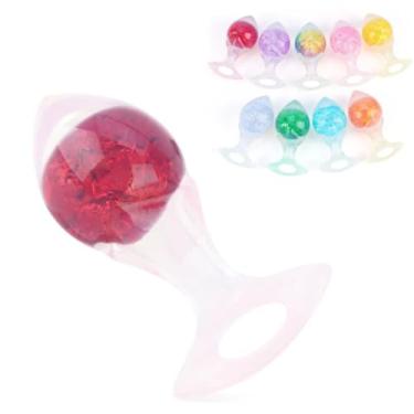 Imagem de Plug Anal Seta Médio Em Silicone Com Esfera De Vidro Interno Estimulação Mais Prazer Anal [VERMELHO]