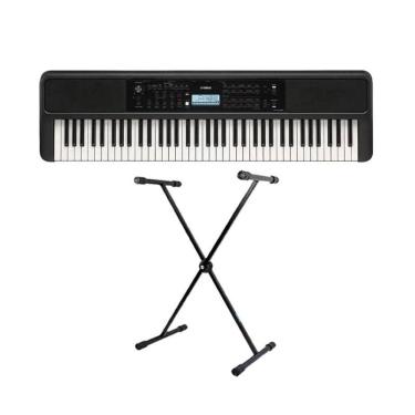 Imagem de Teclado Yamaha PSR-EW320 Portátil Preto + Suporte Em X