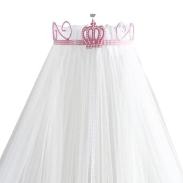 Imagem de Dossel Mosquiteiro Parede Quarto Bebe Rede Tela Veu Cortinado Berço Americano Nacional Coroa Rosa