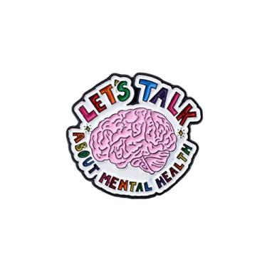 Imagem de Let's Talk About Mental Health Broche Lapal Presente de Conscientização sobre Saúde Mental, Zinco, Sem Pedra Preciosa