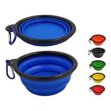 Imagem de Pote Comedouro Bebedouro Portátil Retrátil Passeio Viagens Transporte 