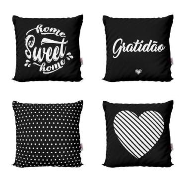 Imagem de Almofadas Decorativas Preto Gratidão Para Sala 40X40 - Novadecora, Pol