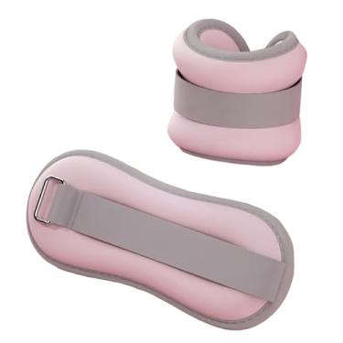Imagem de menolana 2pcs pesos no tornozelo pesos de pulso treinando tiras de peso da perna para homens para homens para o treino de dança aeróbica ginástica de ioga, Rosa 28cmx9cm