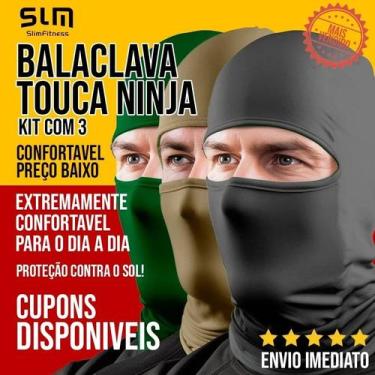 Imagem de Kit com 3 Balaclava Touca Ninja com proteção UV Motociclista Pesca Cic