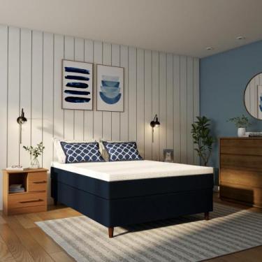 Imagem de Colchão Casal Mola Ensacada Galux Macio (25x138x188) Azul e Branco - M