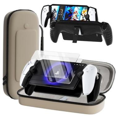 Imagem de QUAGGY Kit de acessórios 3 em 1 compatível com PlayStation Portal, estojo de transporte de EVA para PS Portal com capa protetora transparente, pacote com 2 protetores de tela