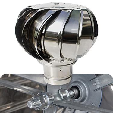 Imagem de Exaustor de ventilação de chaminé para exterior Ø110 mm 160 mm 200 mm saídas de ar de aço inoxidável para ventilador de telhado por fluxo de ar de vento rotação não alimentada - tampa de exaustão