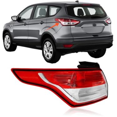 Imagem de Julypanda Conjunto de lanterna traseira de para-choque traseiro compatível com Ford Escape LH+RH 2013-2016 substituindo lâmpada de freio vermelha com fio e lâmpada