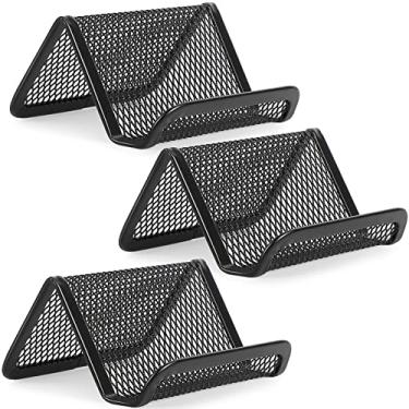 Imagem de Suporte de cartão de visita MaxGear para suporte de mesa de metal para cartões de visita, Mesh-card-holder-3pack, 3pack
