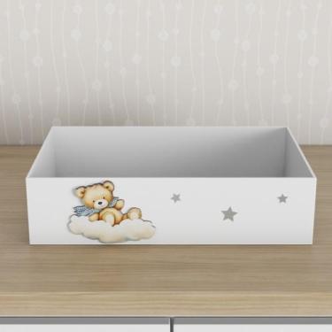 Imagem de Bandeja Kit Higiene Bebê em MDF Quarto Infantil Urso Balão - Neném na 
