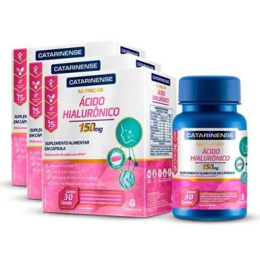 Imagem de Kit 3 Ácido Hialurônico Catarinense 30 Cápsulas