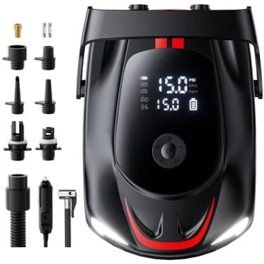 Imagem de Cazite Bomba elétrica portátil de alta pressão de 50PSI com desligamento automático, função de esvaziamento e conector de carro de 12 V DC para pranchas de stand up, kitesurf, barracas, colchões