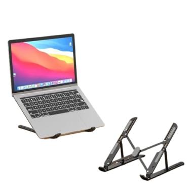 Imagem de Suporte ultrafino para laptop Base dobrável ergonômica de alumínio Ajustável Portátil (Preto)