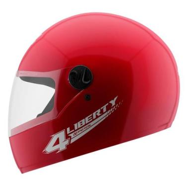 Imagem de Capacete Vermelho Tamanho 58 ProTork Viseira Cristal Casco Em ABS E Ci