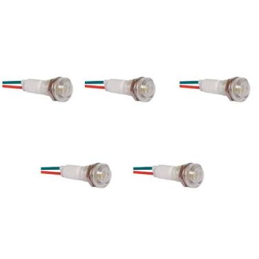 Imagem de Kit 5 sinaleiros 9mm olho de boi branco 24v lukma