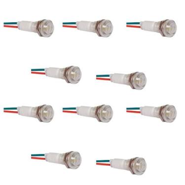 Imagem de Kit 10 sinaleiros 9mm olho de boi branco 24v lukma