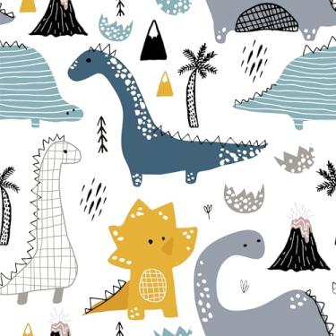 Imagem de Papel De Parede Adesivo Bebê Bebê Dinossauros Lavável 5m