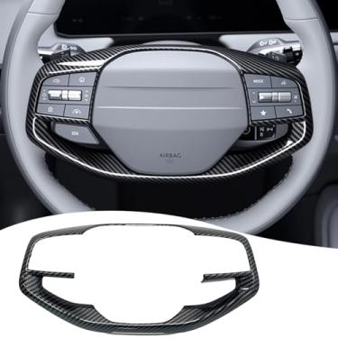 Imagem de Moldura de botão de volante, para Kia Sportage 2026, Kia K4 2025, Kia EV6 2025, Kia EV3 2025 2026 - Moldura de volante de fibra de carbono ABS, acessórios de capa de botão de volante (não serve para o