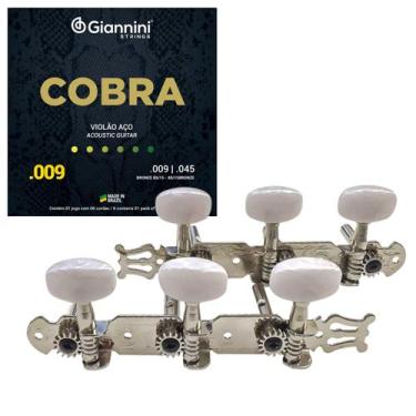 Imagem de Tarraxa p/ Violao Pino Fino Tsmpf c/ Jogo De Cordas Aço 09 - SMART