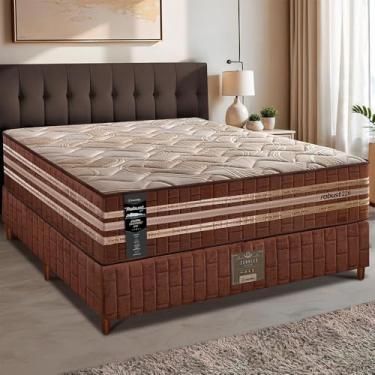 Imagem de Cama Box Casal Colchão + Box 138x188x76 com Espuma Látex Robust Gel 220 Caramelo Cama Inbox