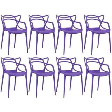 Imagem de Kit 8 cadeiras allegra roxo - AJ