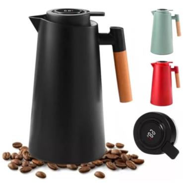 Imagem de Garrafa Térmica de água 1 Litro Com Termômetro Led Para Chás/Café