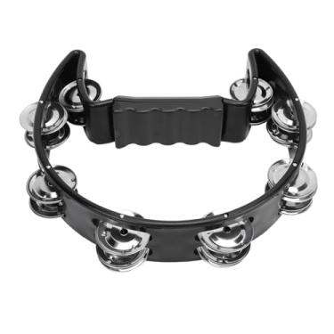 Imagem de Pandeiro Jingle Gato Preto Forma Antiderrapante Handheld Handheld Handpandeiro Handheld Pandeiro para Party Music Iniciantes e Profissionais Material ABS