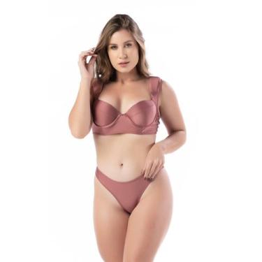 Imagem de Biquíni Bojo Grande E Aro Com Alças Largas Tipo Ombreiras - WA modas, 