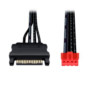 Imagem de Cabo de Alimentação de Energia para Controladoras de Fan 6 Pinos, Power 12v 4 Pinos, Coolmoon, 30cm