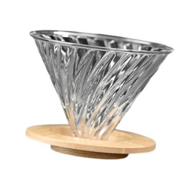 Imagem de Baoblaze Coador de café de vidro, filtro de café, acessórios de vidro transparente, copo de filtro, resistente ao calor para camping e casa, Copo de Filtro com Base