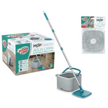 Imagem de Kit 1 Mop Agua Limpa Giratório MOP0648 + 1 Refil Extra RMOP0648
