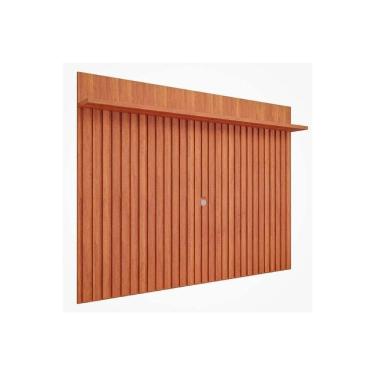 Imagem de Painel Quarto P/ Até 70 Pol Trend 100% Mdf Ripado C/ Prateleira 180x135cm Cinamomo - Permóbili