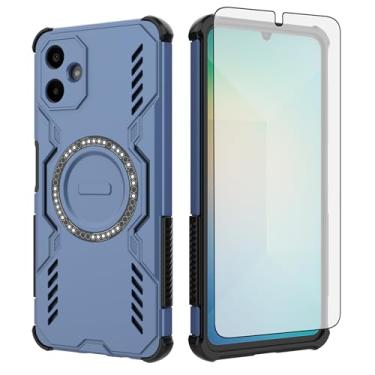 Imagem de Asuwish Capa de celular para Samsung Galaxy A06 5G com protetor de tela de vidro temperado, capa magnética e proteção à prova de choque, fina, rígida, fina, robusta, acessórios para celular Ao6 A 06