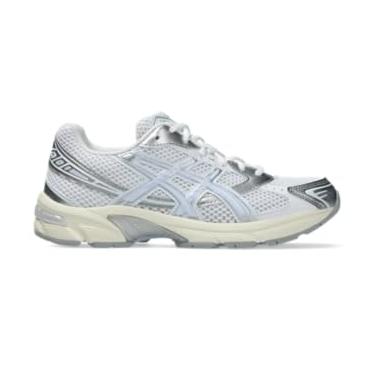 Imagem de ASICS Tênis esportivo unissex Gel-Terrain, Branco e azul desbotado, 34