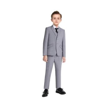 Imagem de Ternos formais coloridos para meninos, 5 peças, slim fit, conjunto de 