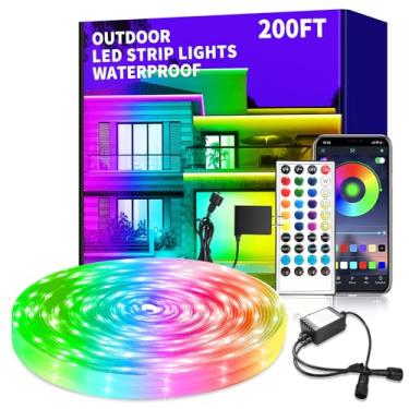 Imagem de vimeepro Fita de luzes LED de 60 metros à prova d'água, IP68 à prova d'água com controle remoto, sincronização de música RGB para ambientes externos, luzes de LED para quarto, telhado, piscina, deck