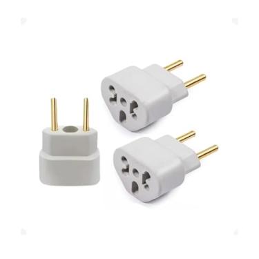 Imagem de Kit 3 Adaptador de Tomada Universal Benjamin 10A/20A Bivolt 110V/220V Padrão Novo e Antigo Compatível com Eletrodomésticos, Computadores, Carregadores, Secadores, Airfryer